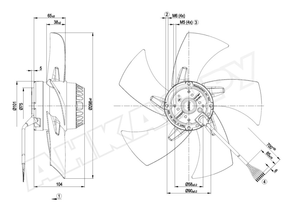 Вентилятор осевой промышленный Ebmpapst A2D300AP0219