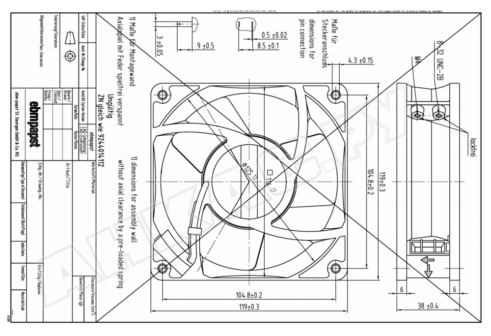 Вентилятор осевой промышленный Ebmpapst 4850 N