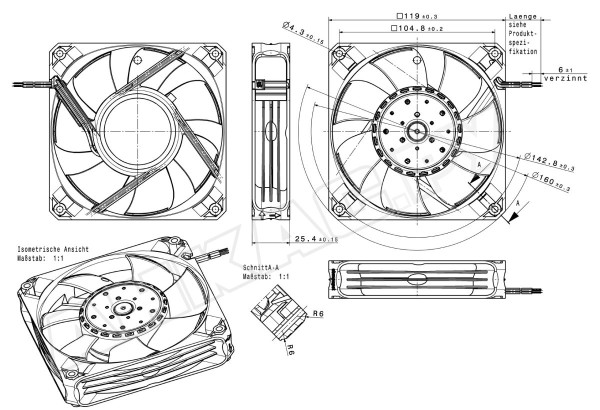 Вентилятор осевой промышленный Ebmpapst 4414 FNN