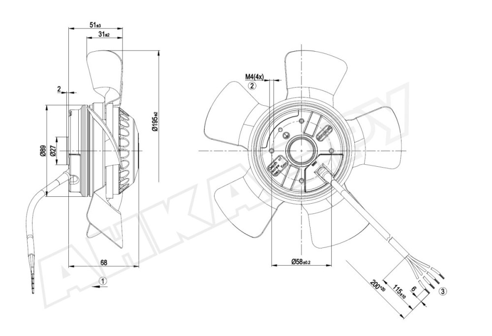 Вентилятор осевой промышленный Ebmpapst A2E200AF0251