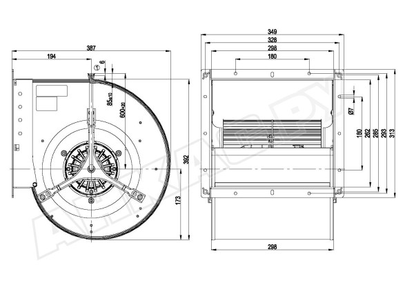 Центробежный вентилятор Ebmpapst D4E250CA0101