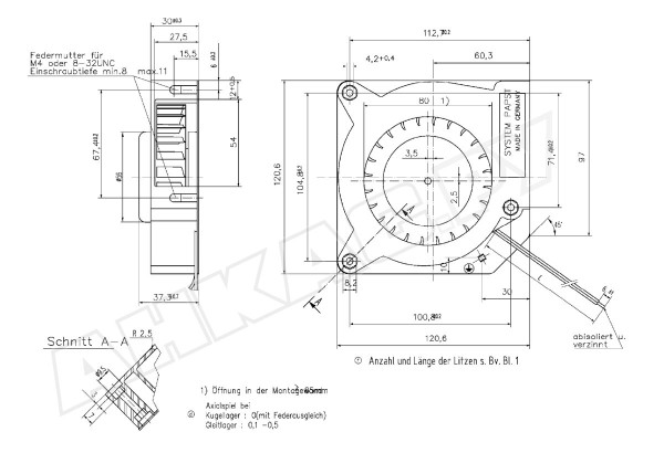 Центробежный вентилятор Ebmpapst RL 90-18/12 N