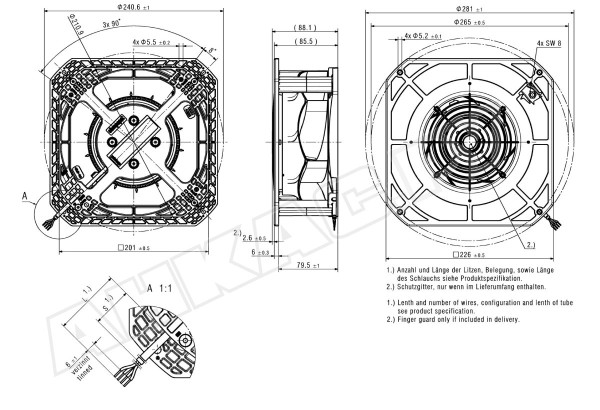 Центробежный вентилятор Ebmpapst RG 190-39/18/2TDMO