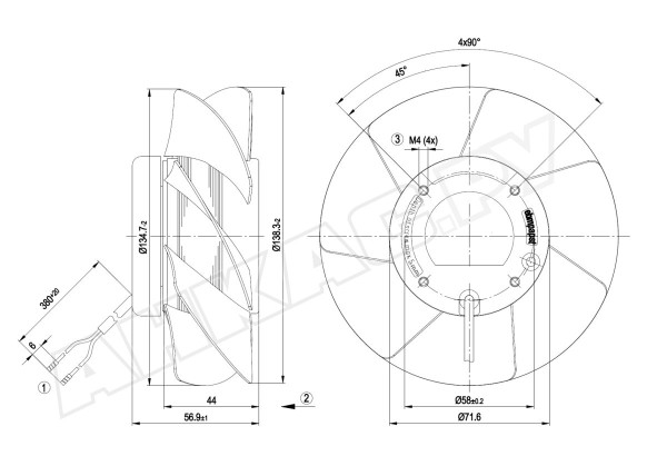 Вентилятор осевой промышленный Ebmpapst A2S130AA0301