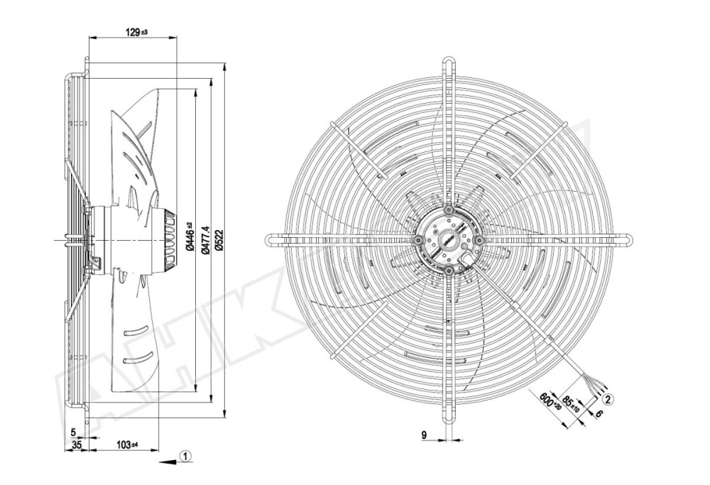 Вентилятор осевой промышленный Ebmpapst S4E450BP0101