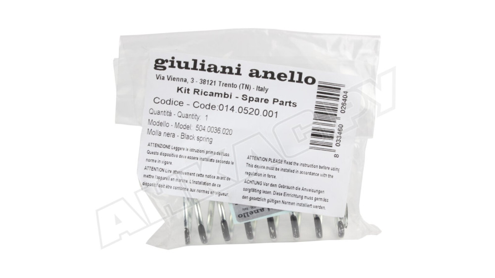 Пружина черная Giuliani Anello 220-360 мбар 504.0036.020