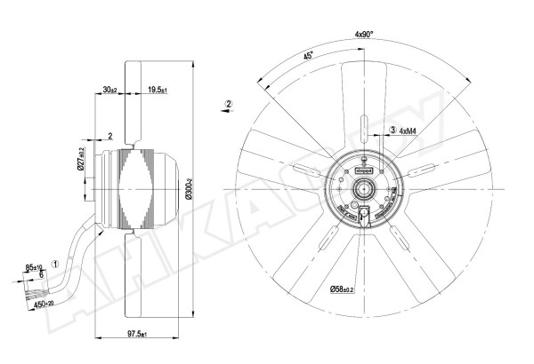 Вентилятор осевой промышленный Ebmpapst A2E300AC4701