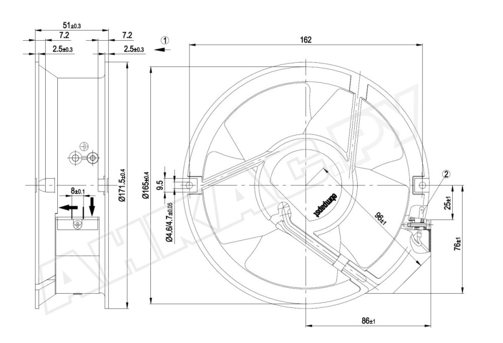 Вентилятор осевой промышленный Ebmpapst W2E143-AB09-01