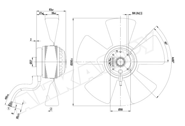 Вентилятор осевой промышленный Ebmpapst A2D250AA0201