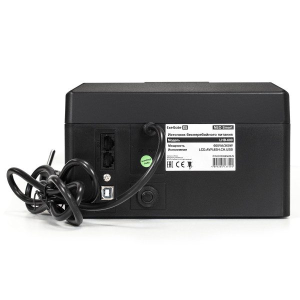 ИБП ExeGate NEO Smart LHB-600.LCD.AVR.8SH.CH.USB