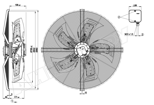 Вентилятор осевой промышленный Ebmpapst S6D800BD0102