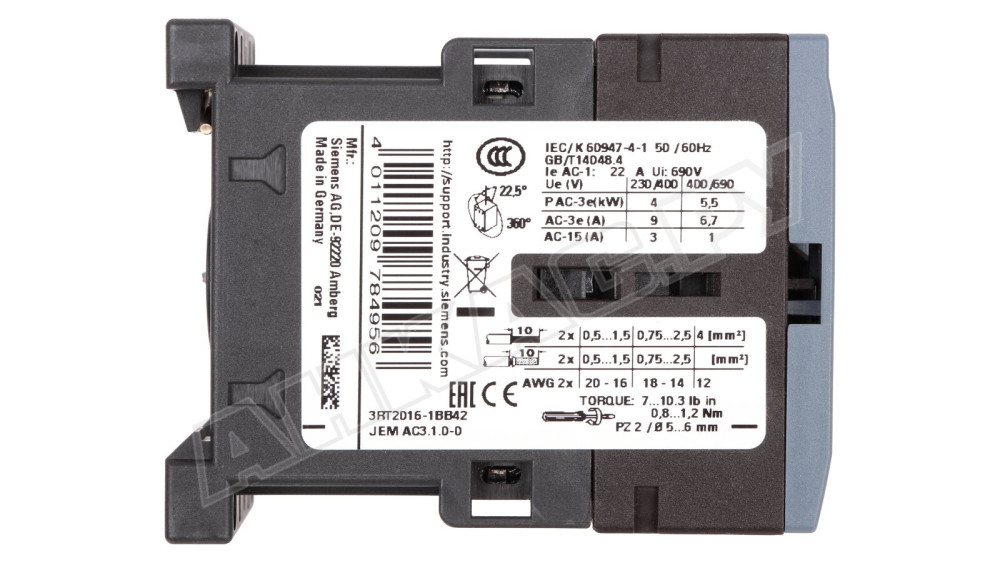 Контактор Siemens Sirius 3RT2016-1BB42