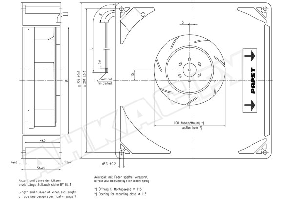 Центробежный вентилятор Ebmpapst RG 160-28/14 NU