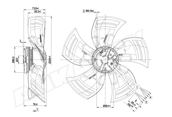 Вентилятор осевой промышленный Ebmpapst A3G300AK1303