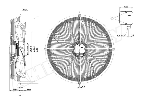 Вентилятор осевой промышленный Ebmpapst S8D630AN0101