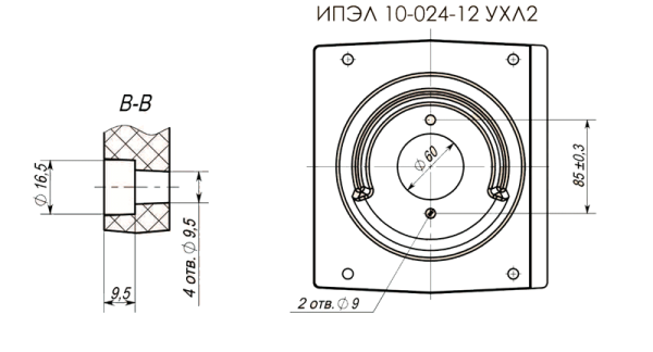 Полимерный изолятор проходной 10 кВ ИПЭЛ 10-024-11 (12) (17) УХЛ2