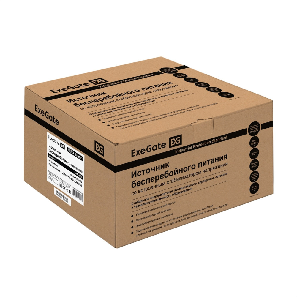 ИБП ExeGate NEO Smart LHB-650.LCD.AVR.8SH.CH.RJ.USB