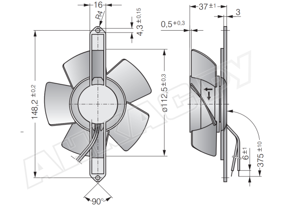 Вентилятор осевой промышленный Ebmpapst 4606 TA