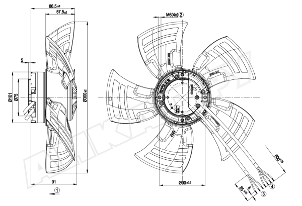 Вентилятор осевой промышленный Ebmpapst A3G300AN0203