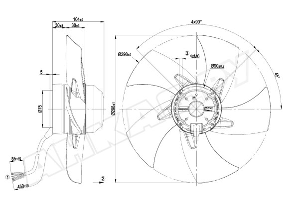 Вентилятор осевой промышленный Ebmpapst A2D300AP0211
