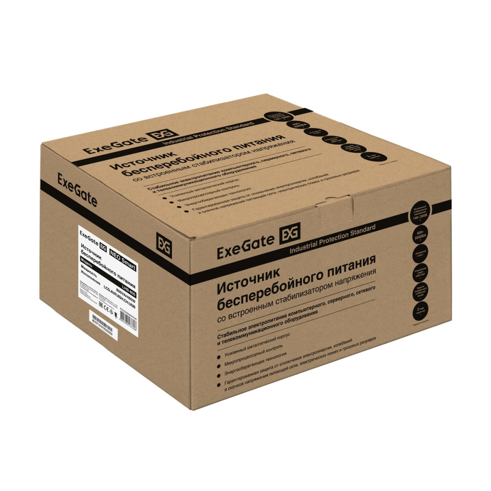 ИБП ExeGate NEO Smart LHB-800.LCD.AVR.8SH.CH.USB
