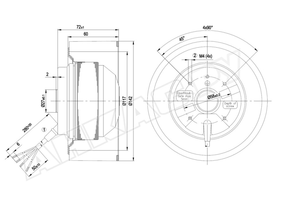 Центробежный вентилятор Ebmpapst R2E140AF4818