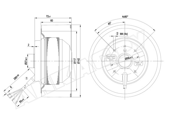 Центробежный вентилятор Ebmpapst R2E140AF4818