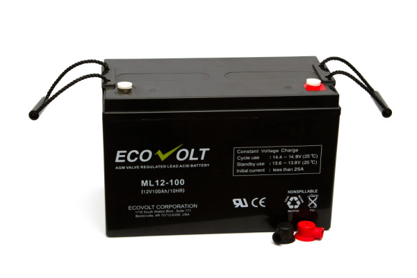 АКБ Ecovolt ML 12-100, емкость: 100 Ач