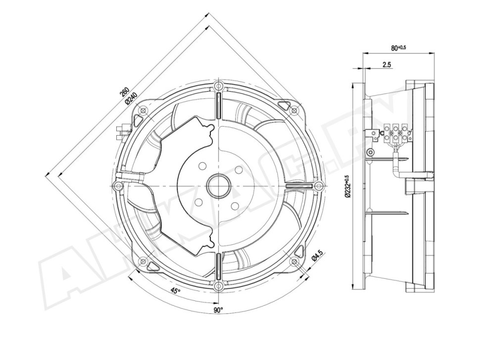 Вентилятор осевой промышленный Ebmpapst W2E208-BA20-01