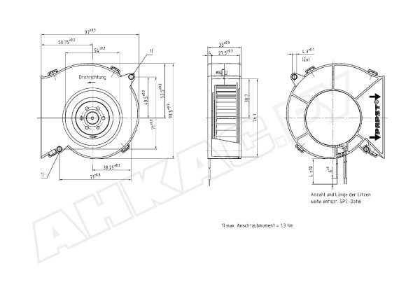 Центробежный вентилятор Ebmpapst RL 65-21/14 H