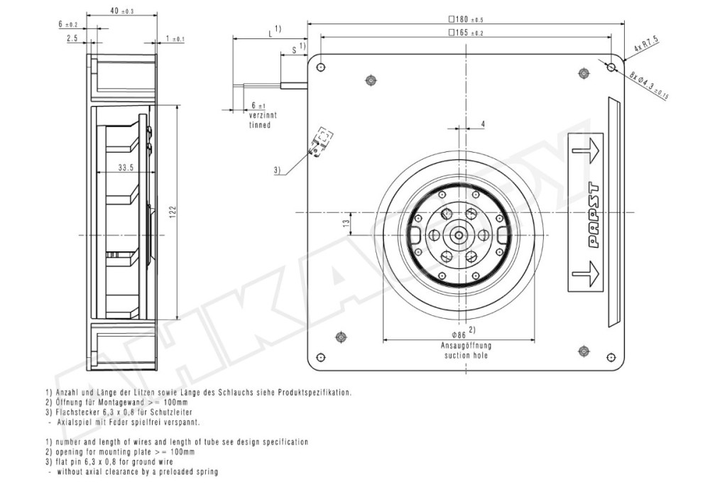 Центробежный вентилятор Ebmpapst RG 125-19/56 R