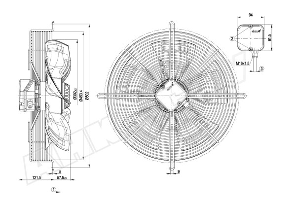 Вентилятор осевой промышленный Ebmpapst S6E400AN2446
