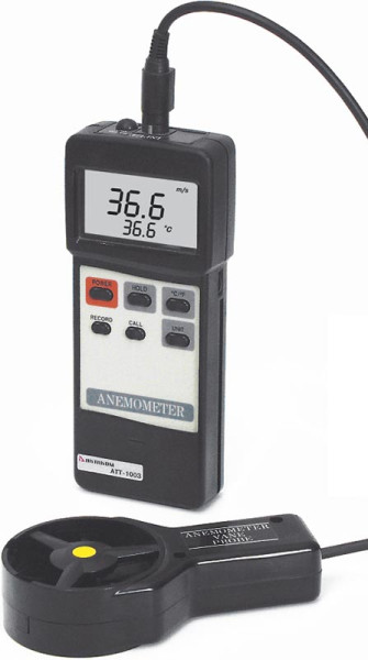 АТТ-1003 - крыльчатый анемометр-адаптер с выносным датчиком, для измерения скорости потока воздуха (0,8-25 м/с)
