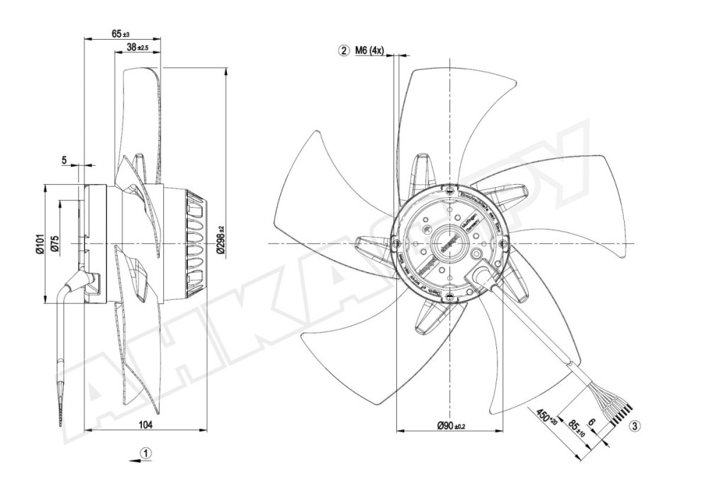 Вентилятор осевой промышленный Ebmpapst A2D300AP0201