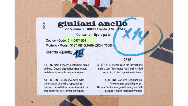 Ремкомплект фильтра Giuliani Anello 3197