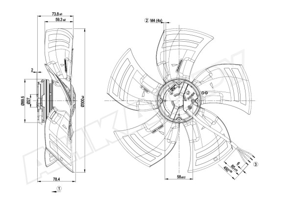 Вентилятор осевой промышленный Ebmpapst A3G300AK1301
