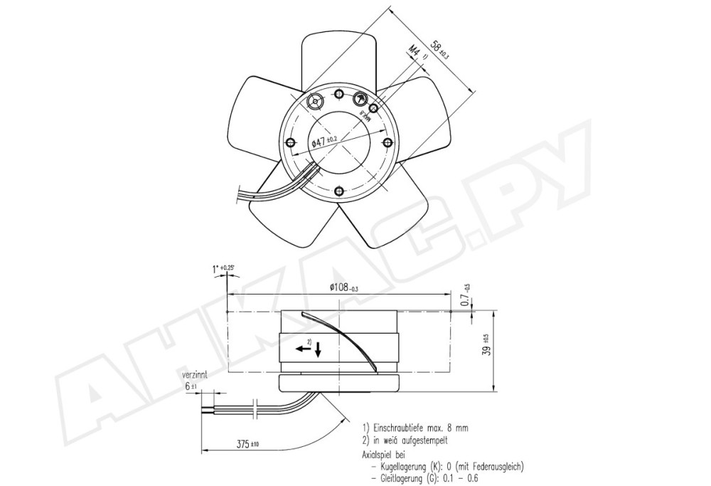 Вентилятор осевой промышленный Ebmpapst 4656 EZ