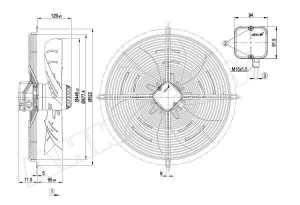 Вентилятор осевой промышленный Ebmpapst S4E450BP0118