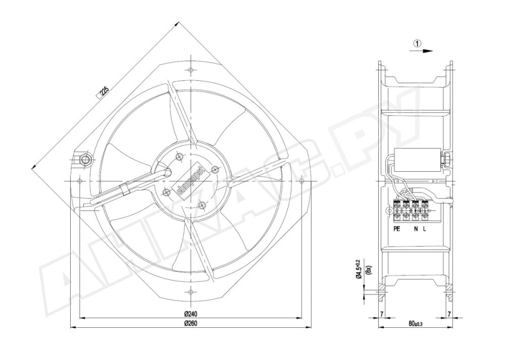Вентилятор осевой промышленный Ebmpapst W2E200-HH38-01