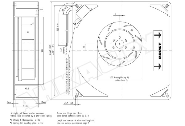 Центробежный вентилятор Ebmpapst RG 160-28/18 N/12