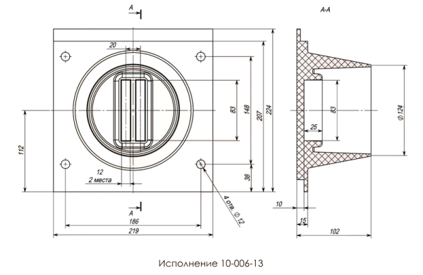Полимерный изолятор проходной тупиковый 10 кВ ИПЭЛТ 10-006-10 УХЛ2