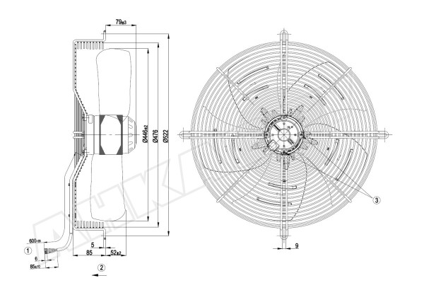 Вентилятор осевой промышленный Ebmpapst S6E450AP0201