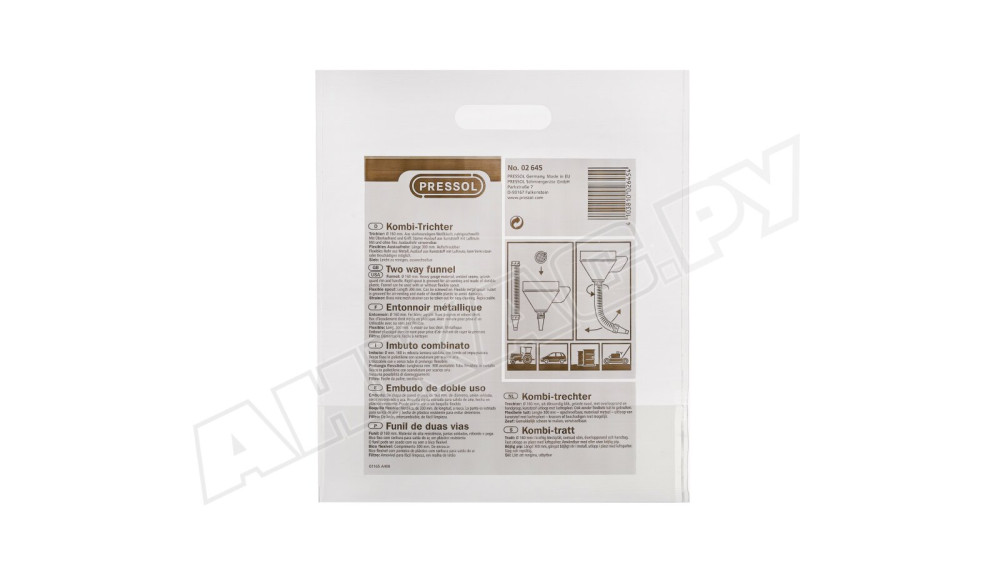 Комбинированная воронка из белой жести Pressol Ø160 мм, 1.3 л, 02645
