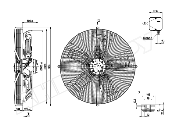 Вентилятор осевой промышленный Ebmpapst S6D910CA0101