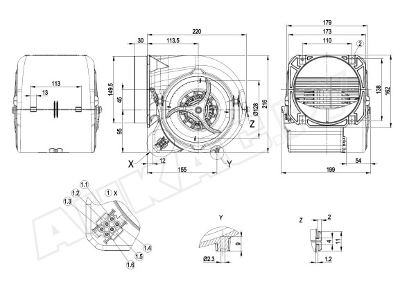 Центробежный вентилятор Ebmpapst D2E146-HT67-02