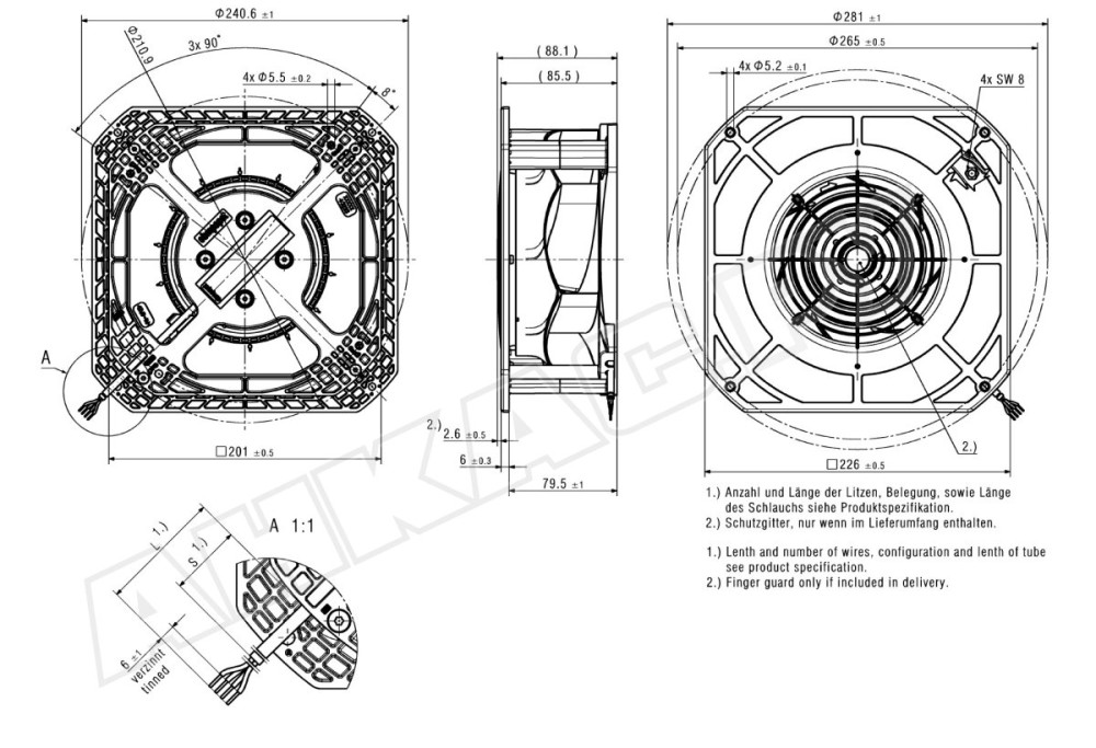 Центробежный вентилятор Ebmpapst RG 190-39/14/2 TDMO-221