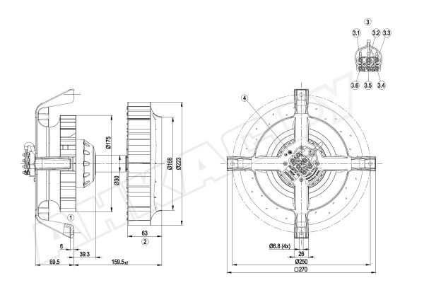 Центробежный вентилятор Ebmpapst R2D225AG0210