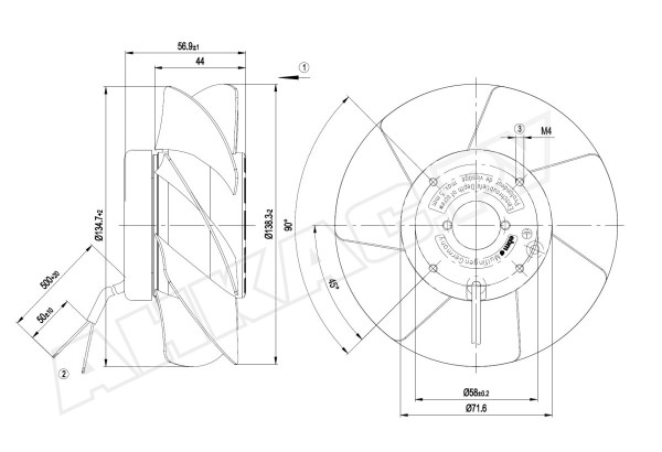 Вентилятор осевой промышленный Ebmpapst A2S130AB0311
