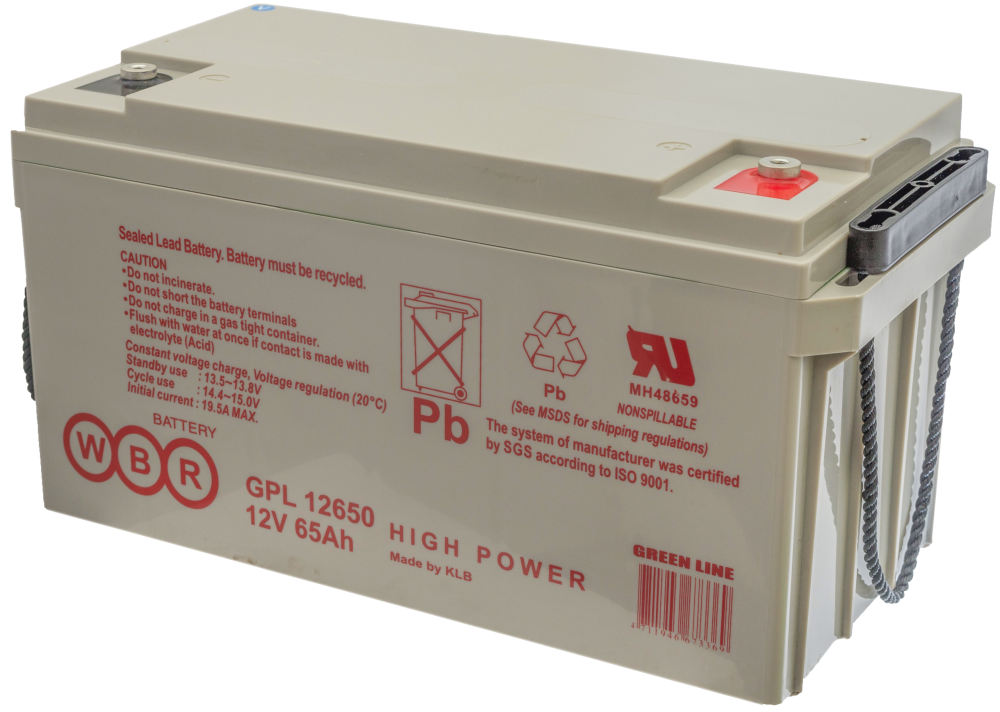Аккумулятор WBR GP 12650 12В 65Ач 350x167x179 мм Обратная (-+)