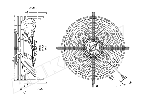Вентилятор осевой промышленный Ebmpapst S6E350AN2430
